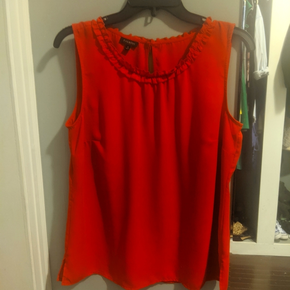 Talbots red sleeveless top size Small